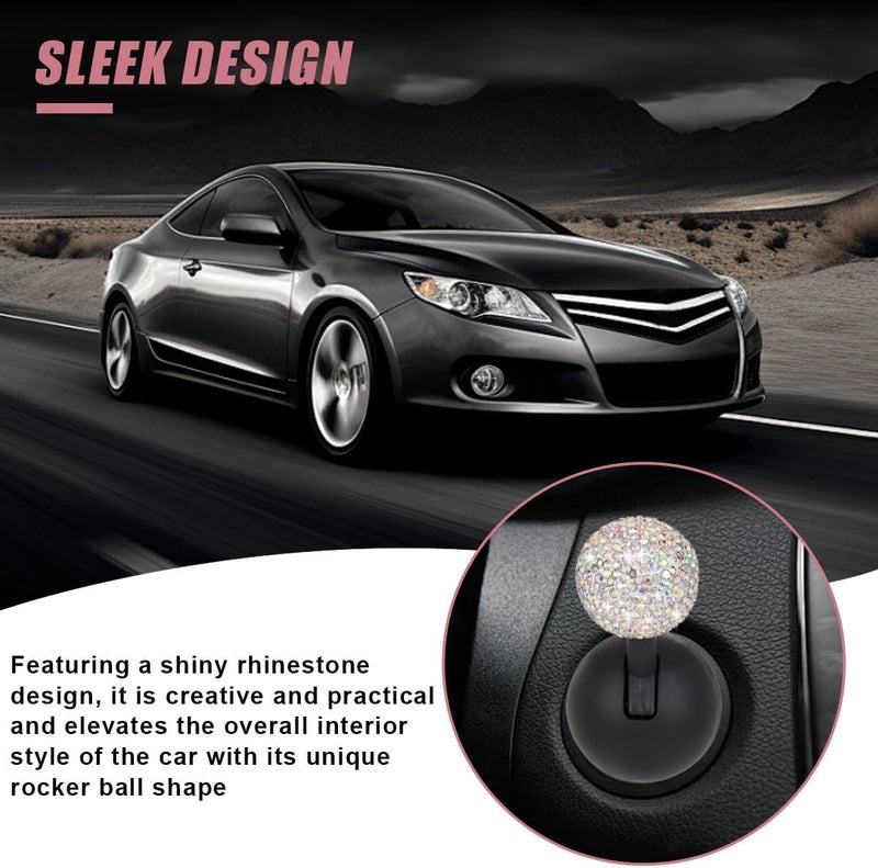LHDOS Car Push Start Button Cover, Rhinestone Engine Start Stop Button Joystick Covers, One-Button Push to Start Rocker Cover, Car Interior Decoration Accessories for Cars, Computers, and More (Multicolor) - Image 4